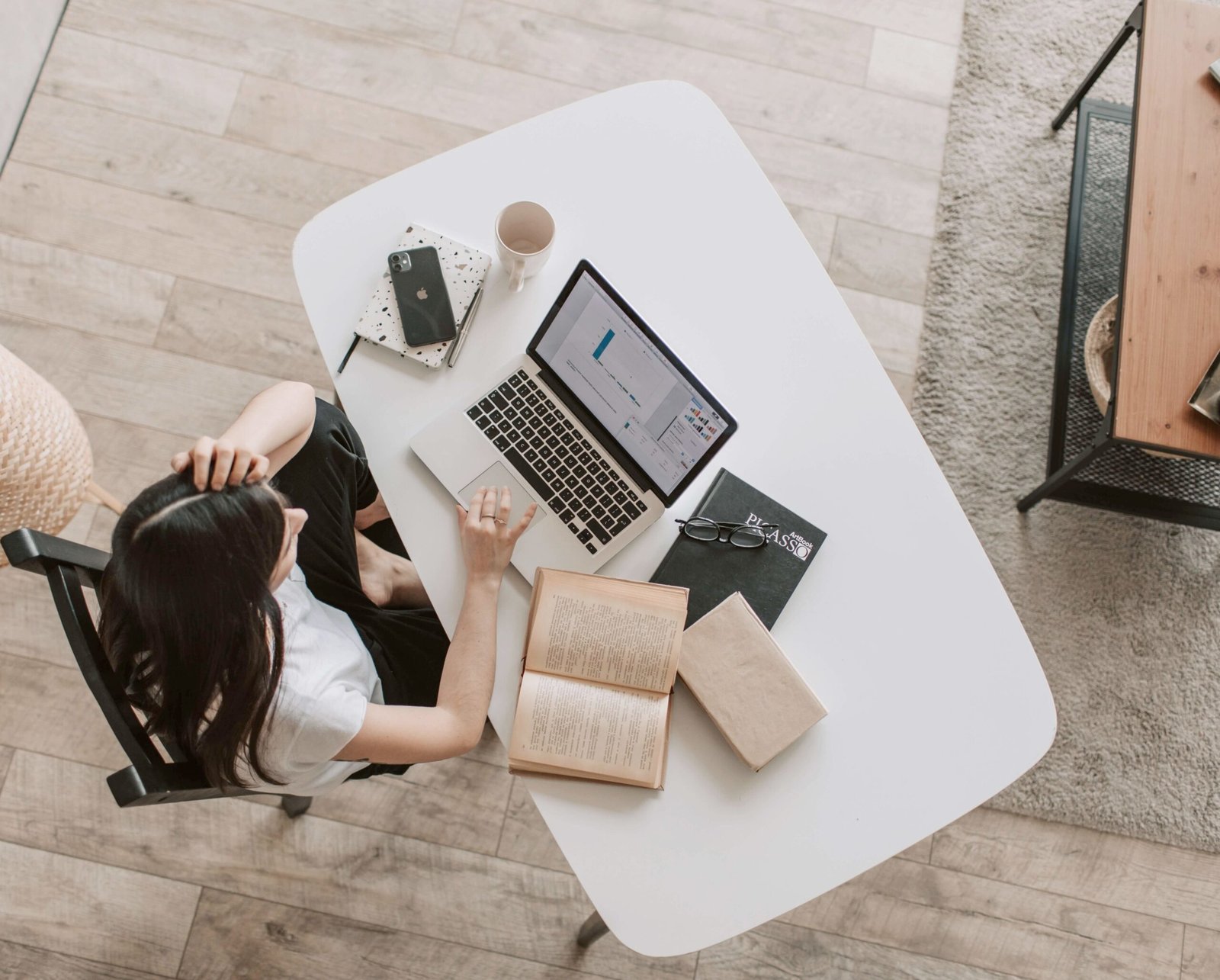 Woman working in her office