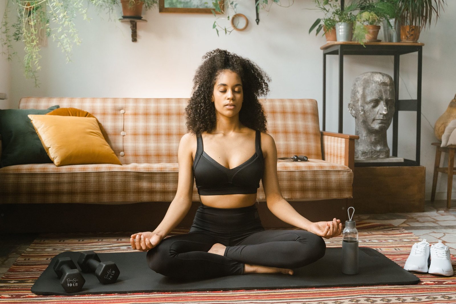 Woman on the floor exercising
