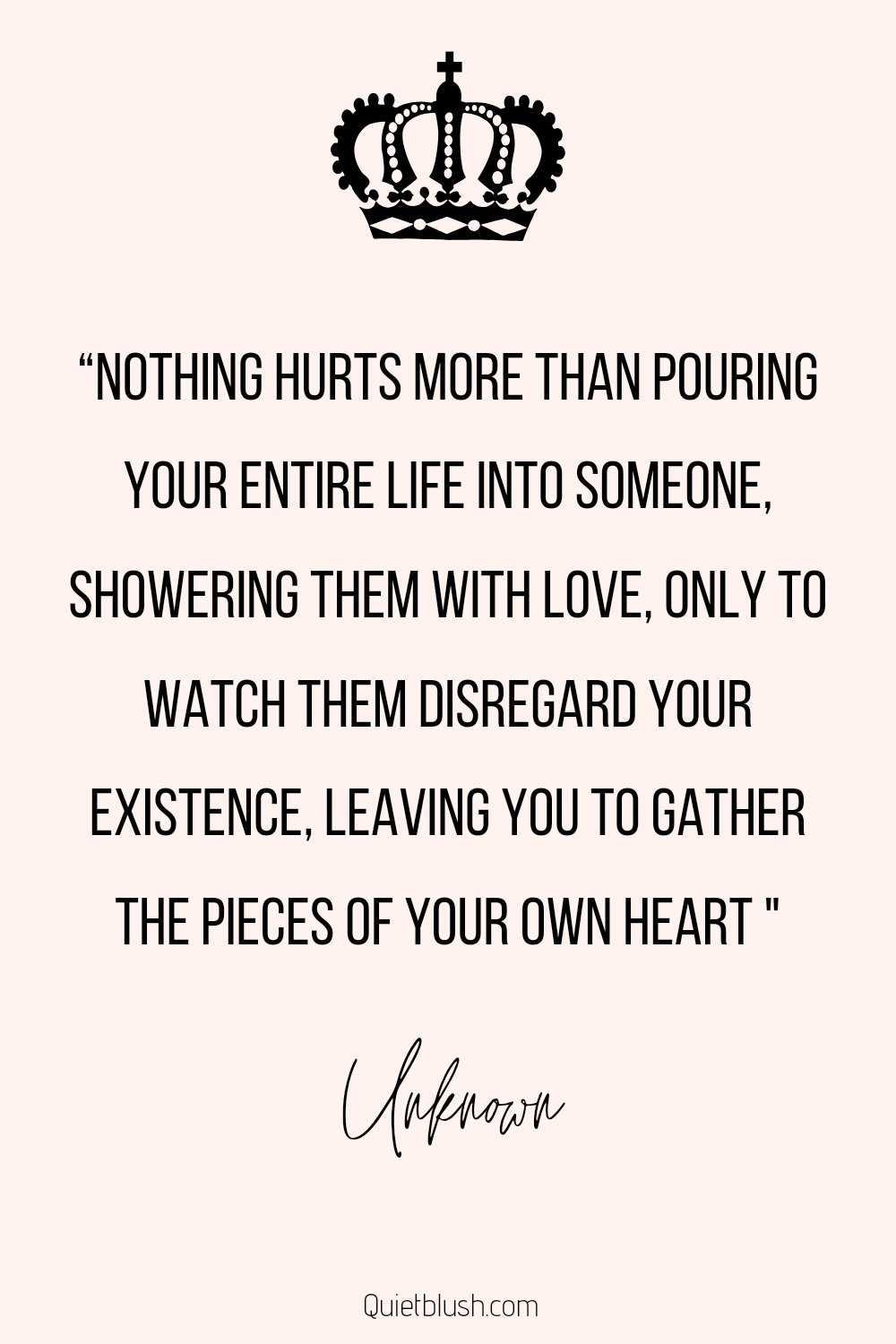 "Never allow someone to be your priority while allowing yourself to be their option"
