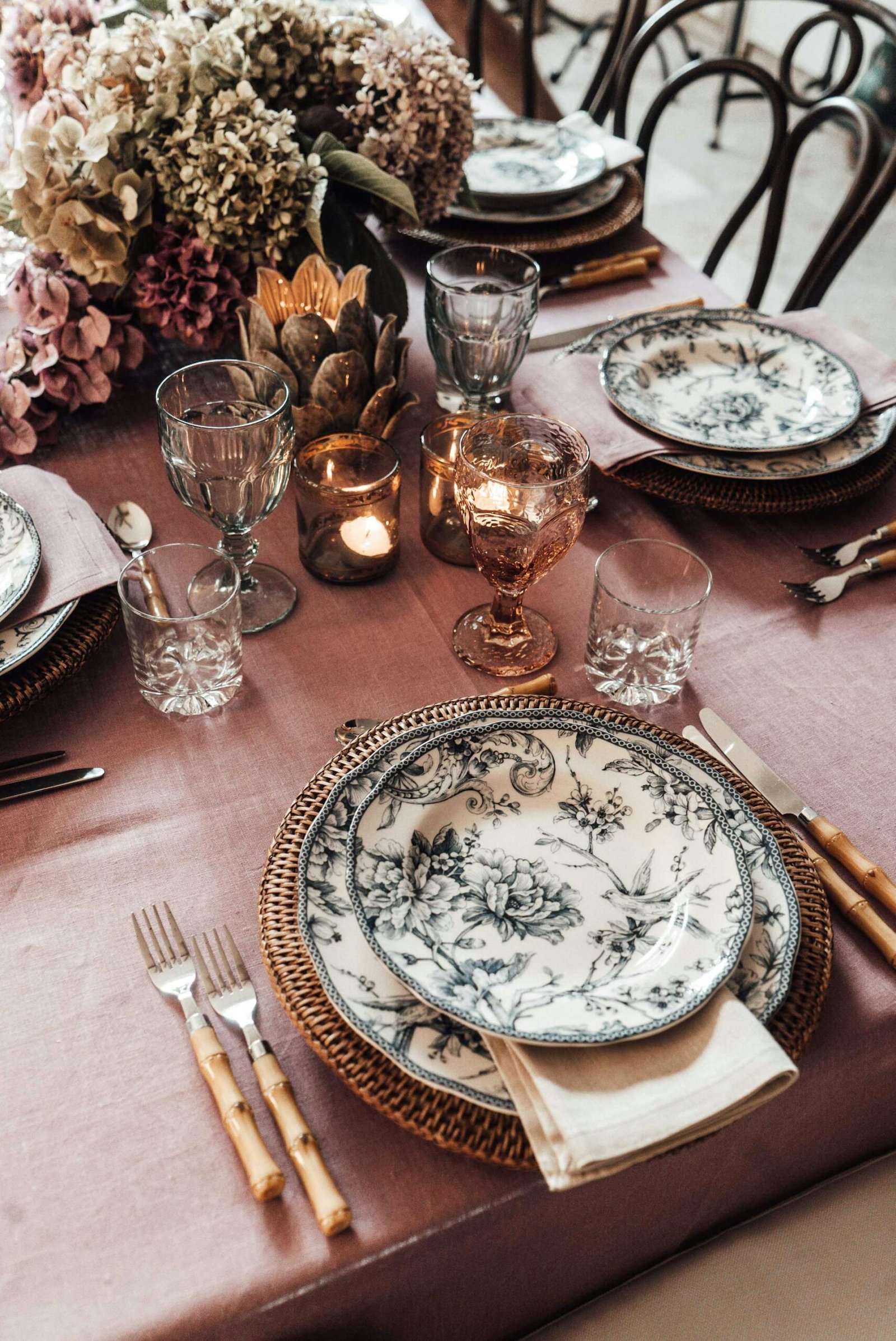 Table with fancy plates and cutlery