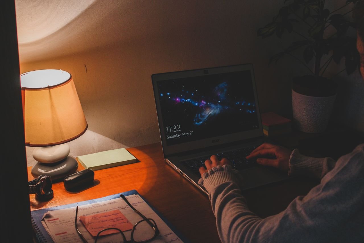 person working on computer