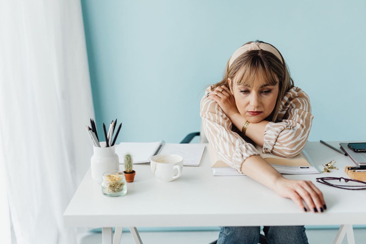 woman looking tired