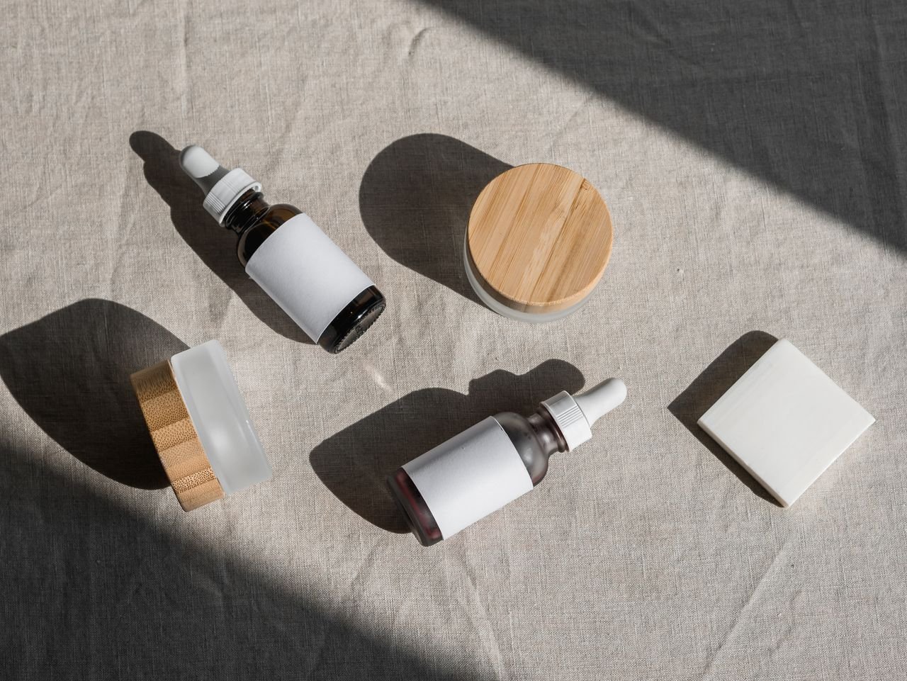 flat-lay of skin care products